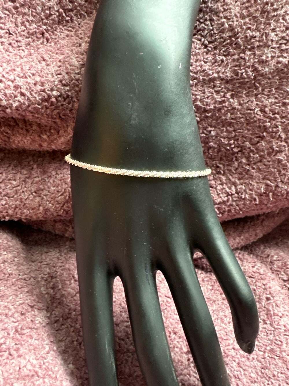 925 Italy Sterling Silver Sparkle Margarita Chain Bracelet